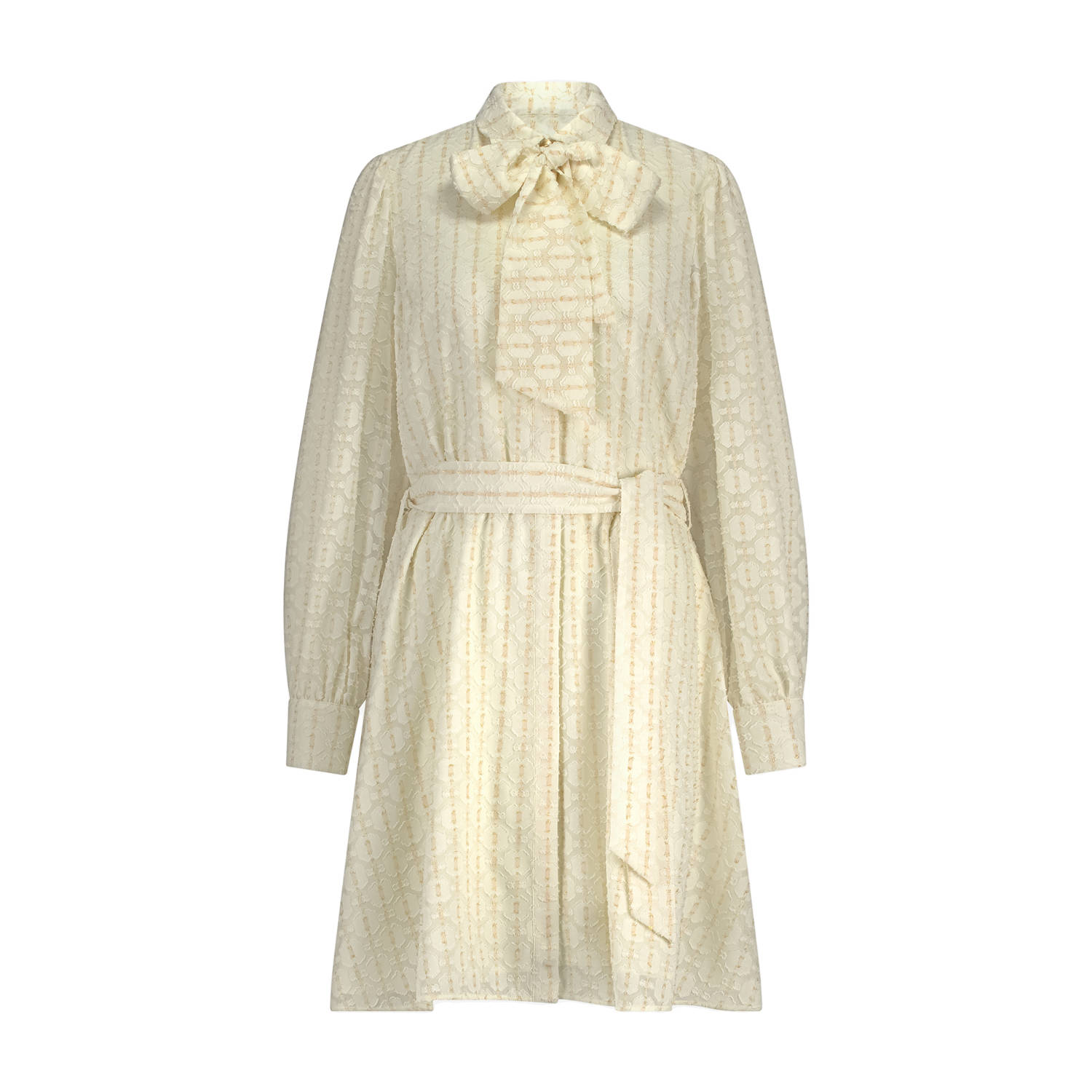NIKKIE korte jurk met lurex ecru