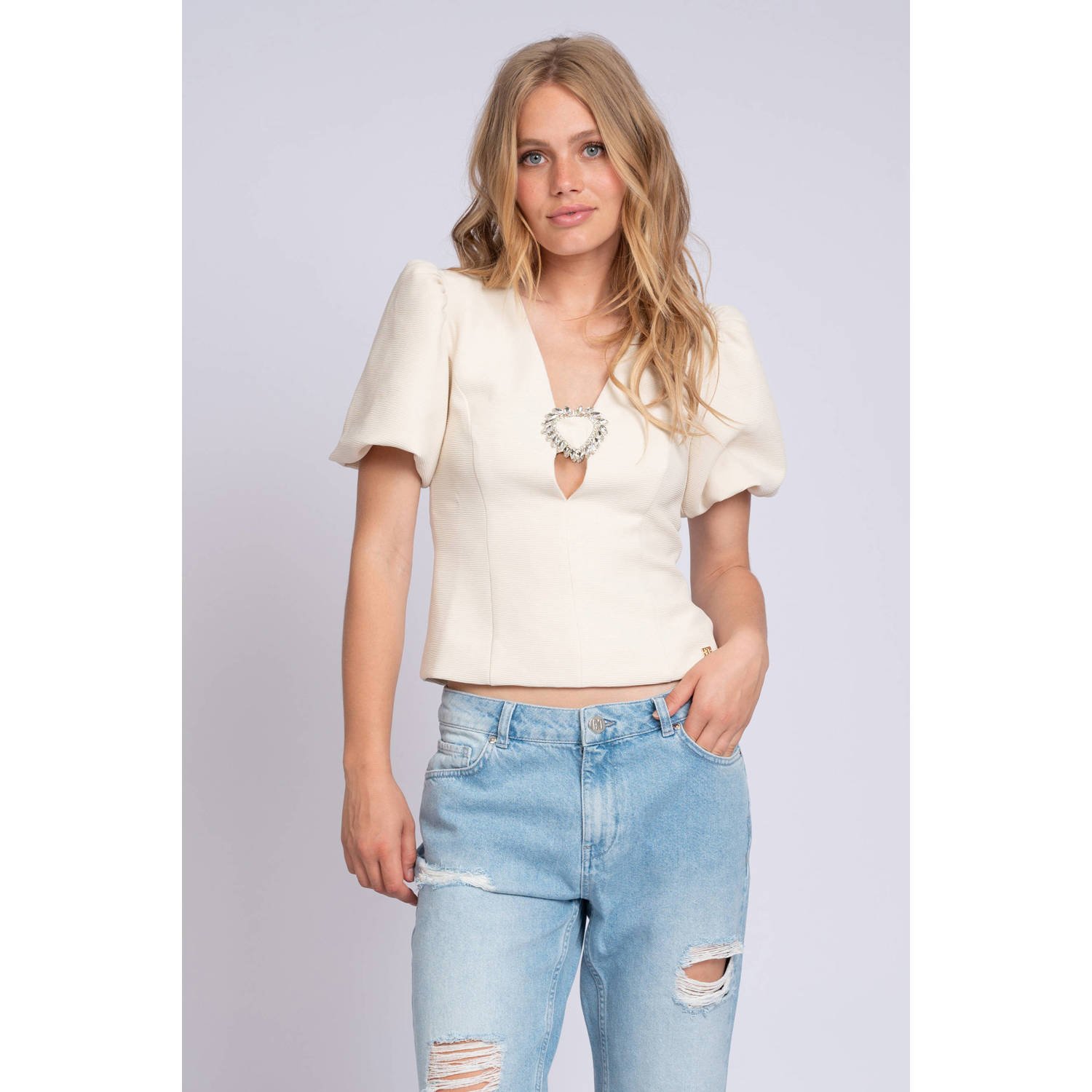 NIKKIE X Franka Vedder top ecru