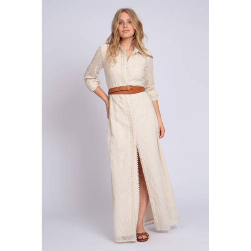 NIKKIE maxi jurk broderie ecru afbeelding