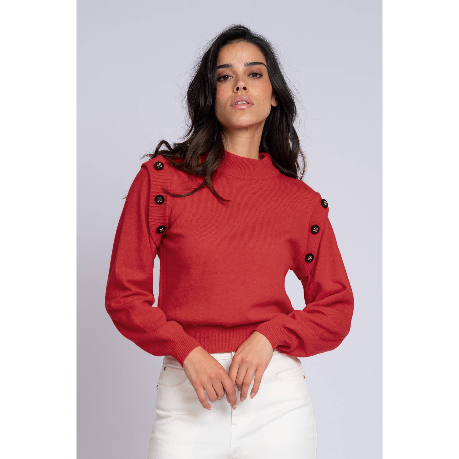 NIKKIE gebreide trui rood