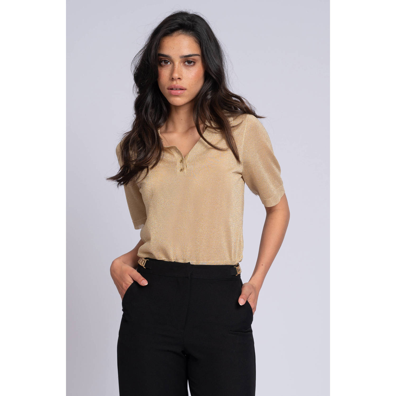NIKKIE top goud met glitter