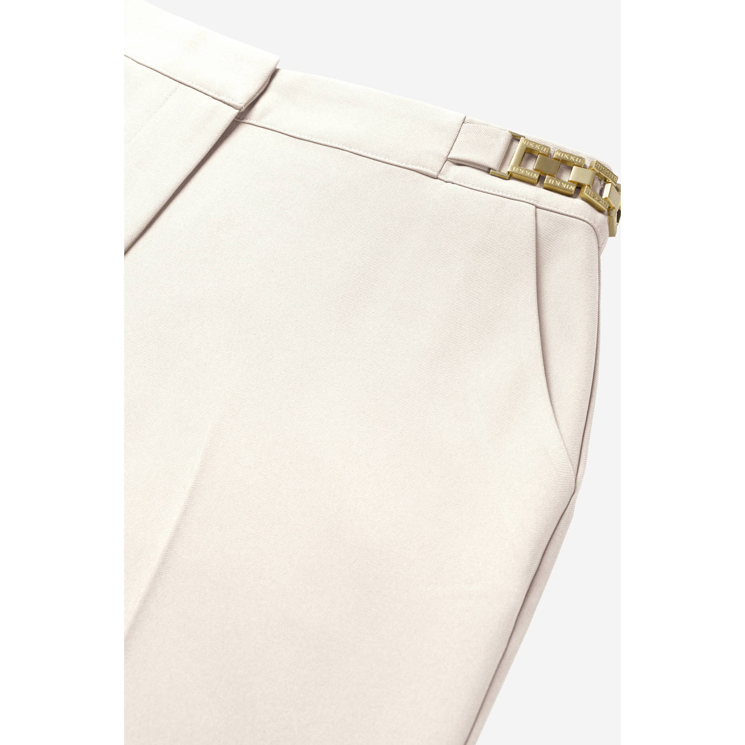 NIKKIE straight regular waist broek beige