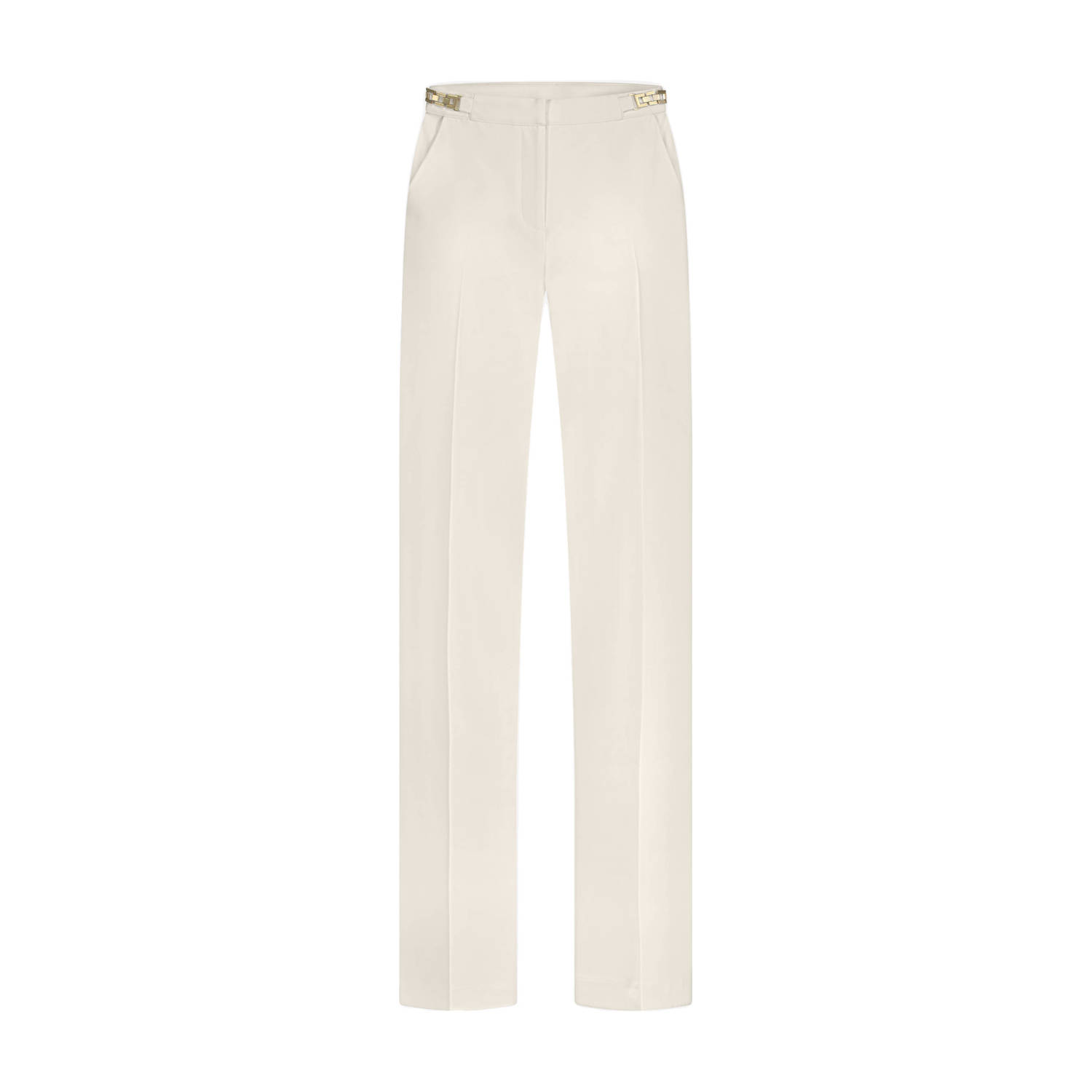 NIKKIE straight regular waist broek beige