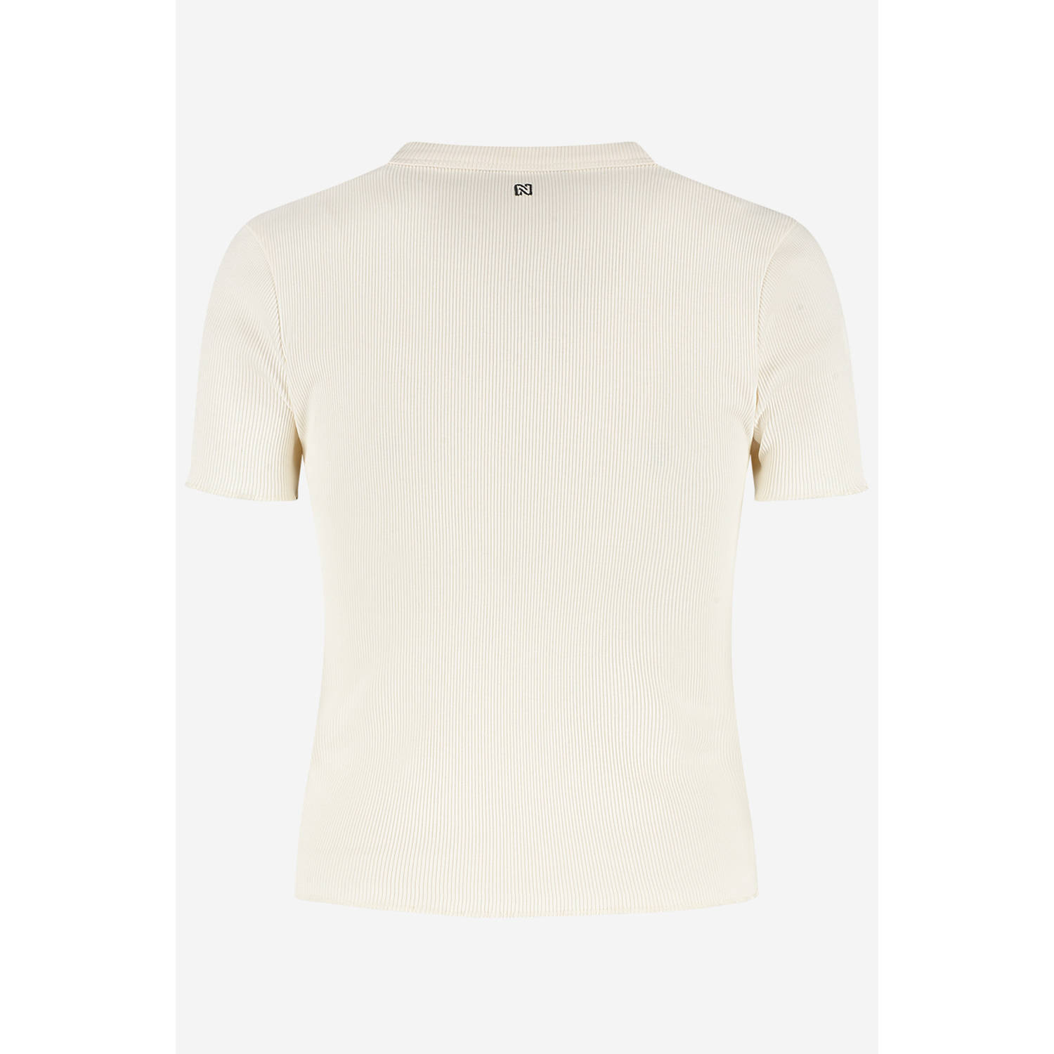 NIKKIE top ecru rib gebreid