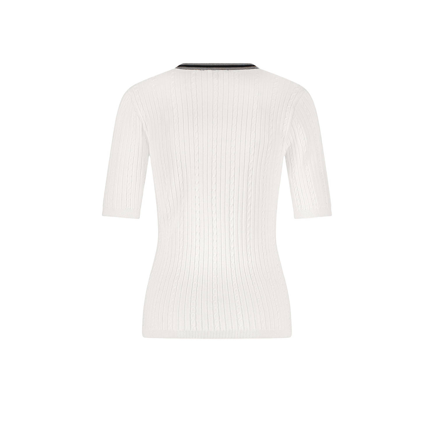 NIKKIE top ecru rib gebreid