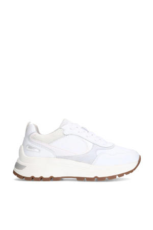 chunky leren sneakers wit