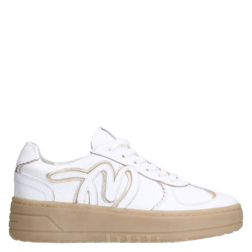 Manfield leren sneakers wit afbeelding