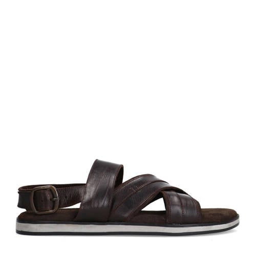 No Stress leren sandalen zwart – donkerbruin