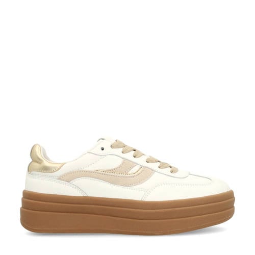 Manfield leren sneakers wit afbeelding
