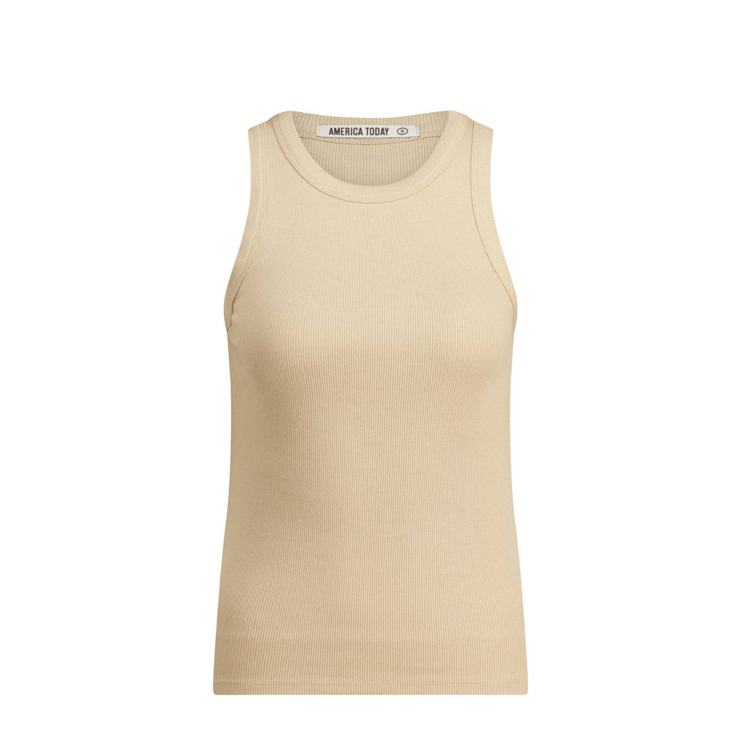 America Today mouwloze top crème