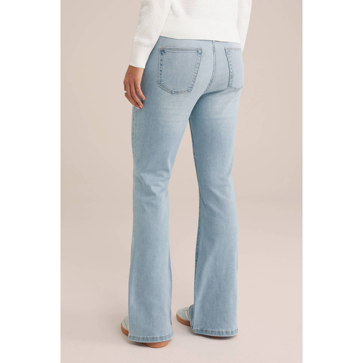 WE Fashion Blue Ridge high waist flared jeans light blue denim