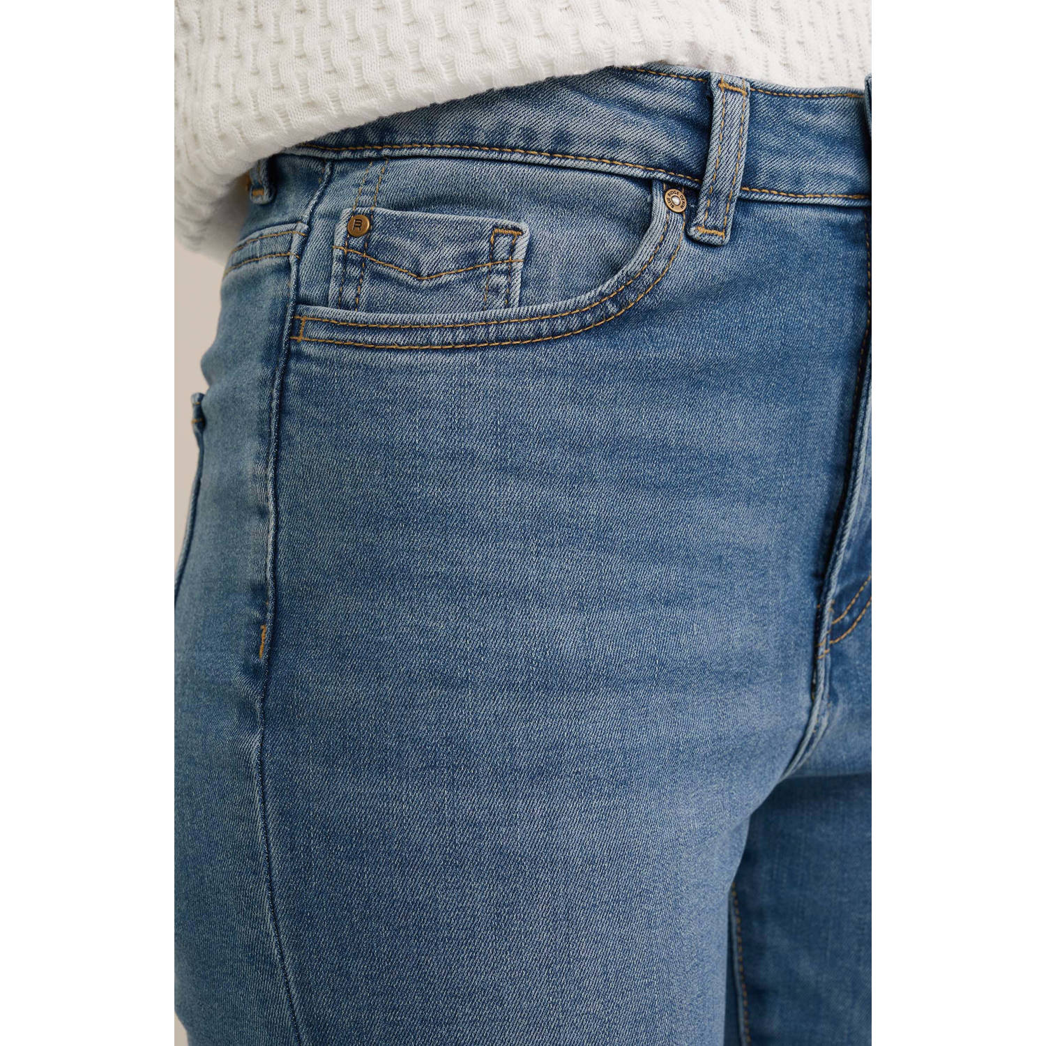 WE Fashion Blue Ridge high waist flared jeans medium blue denim