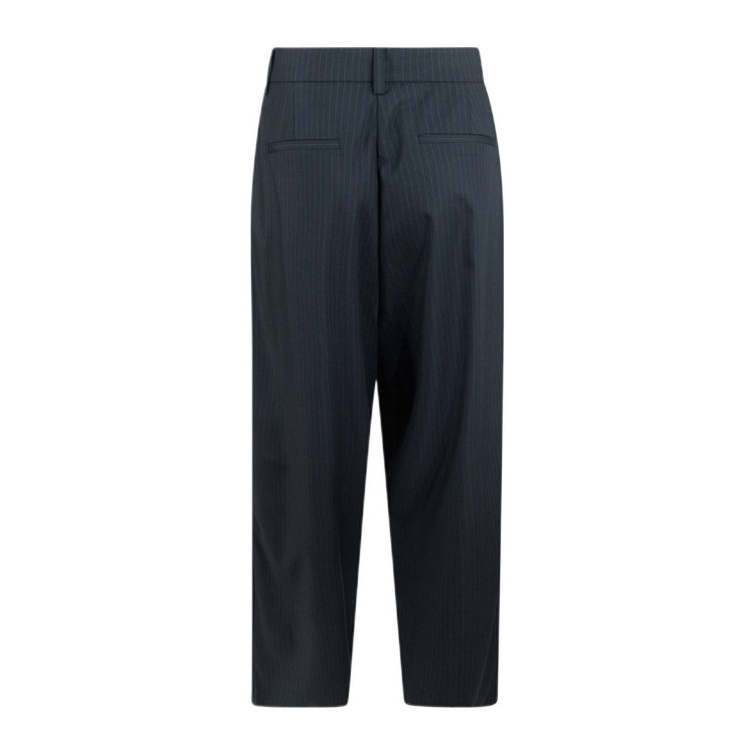 Shoeby wide leg regular waist broek donkerblauw