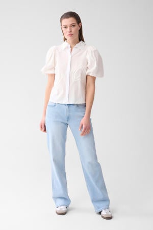 straight leg jeans light blue denim