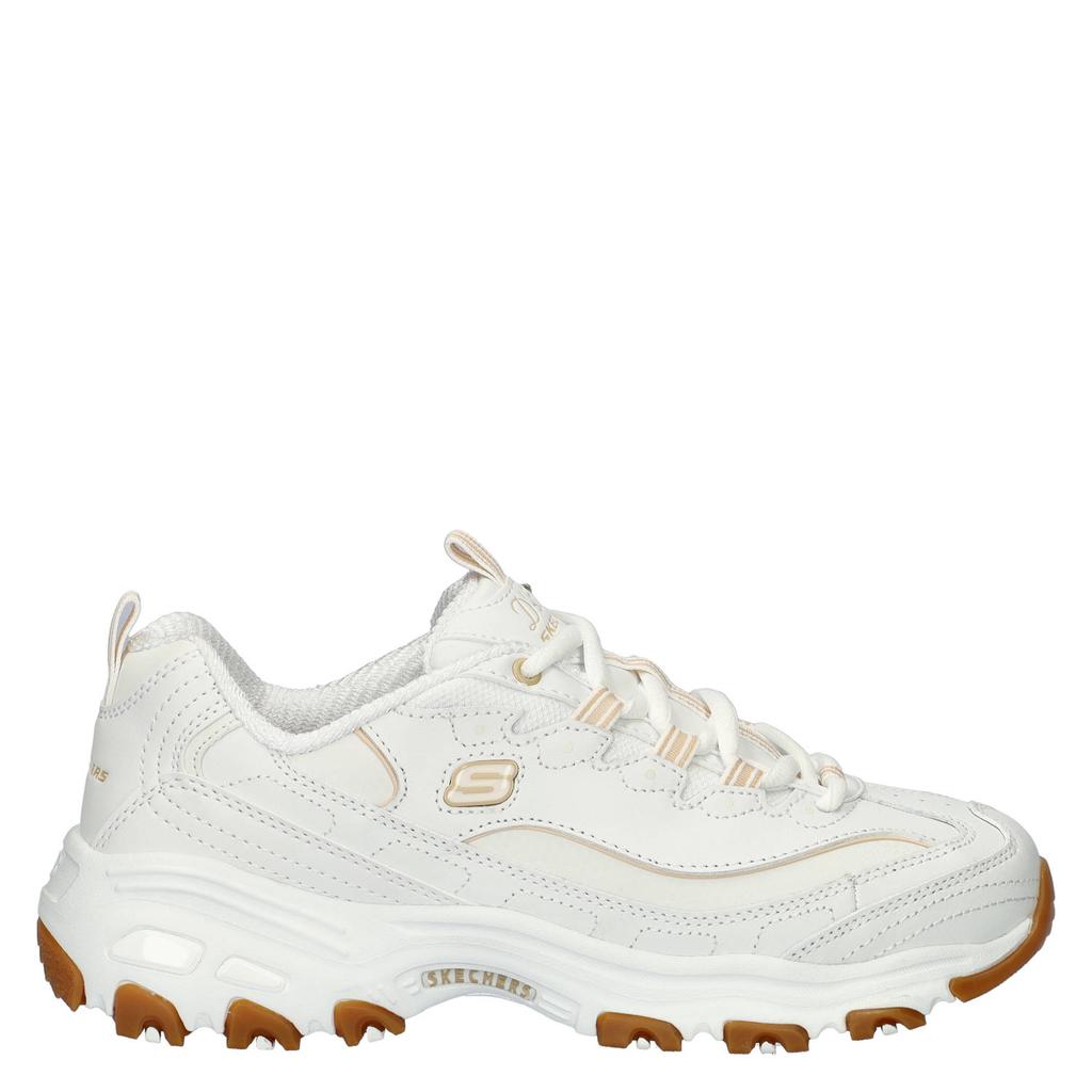 Witte dames Skechers D'Lites - Good N chunky leren sneakers met veters