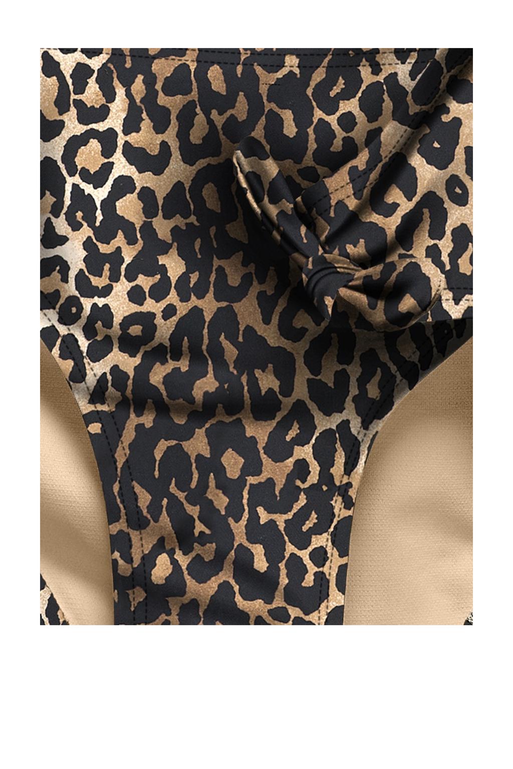KIDS ONLY GIRL crop bikini met panterprint bruin