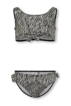crop bikini zwart/beige
