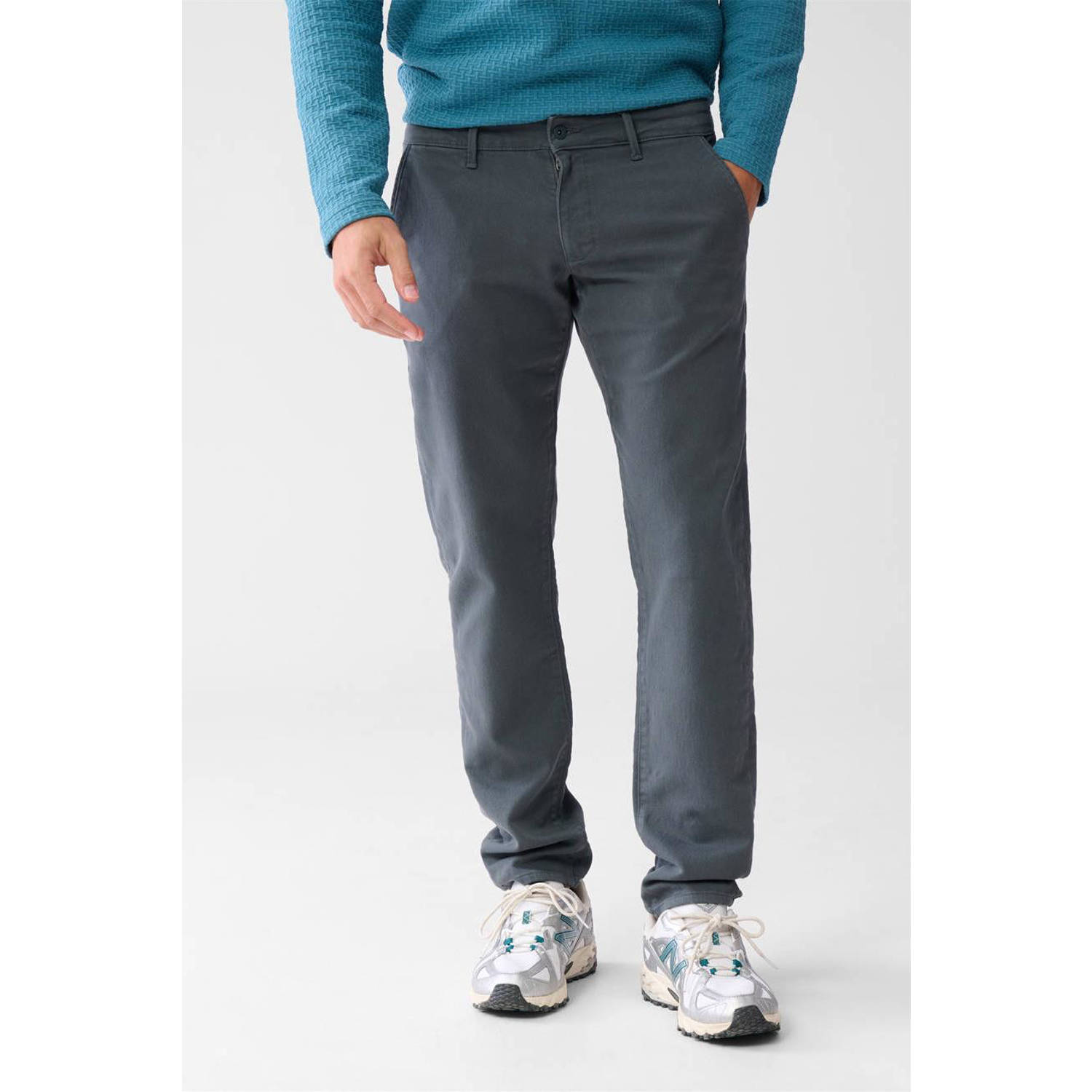 Shoeby regular casual broek donkergroen