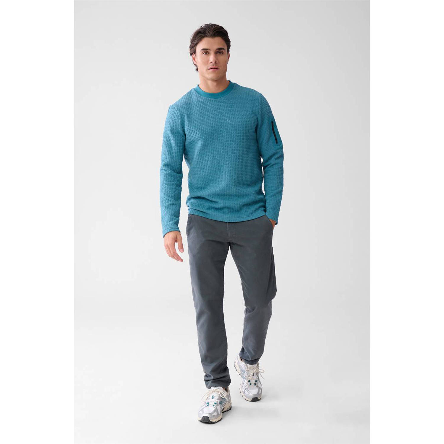 Shoeby regular casual broek donkergroen