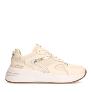 leren sneakers beige