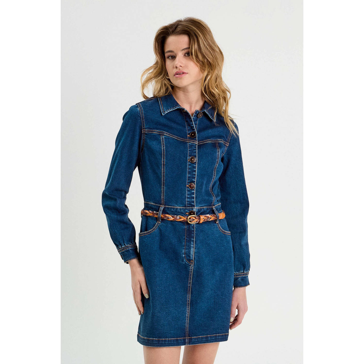 Cache spijkerjurk dark blue denim