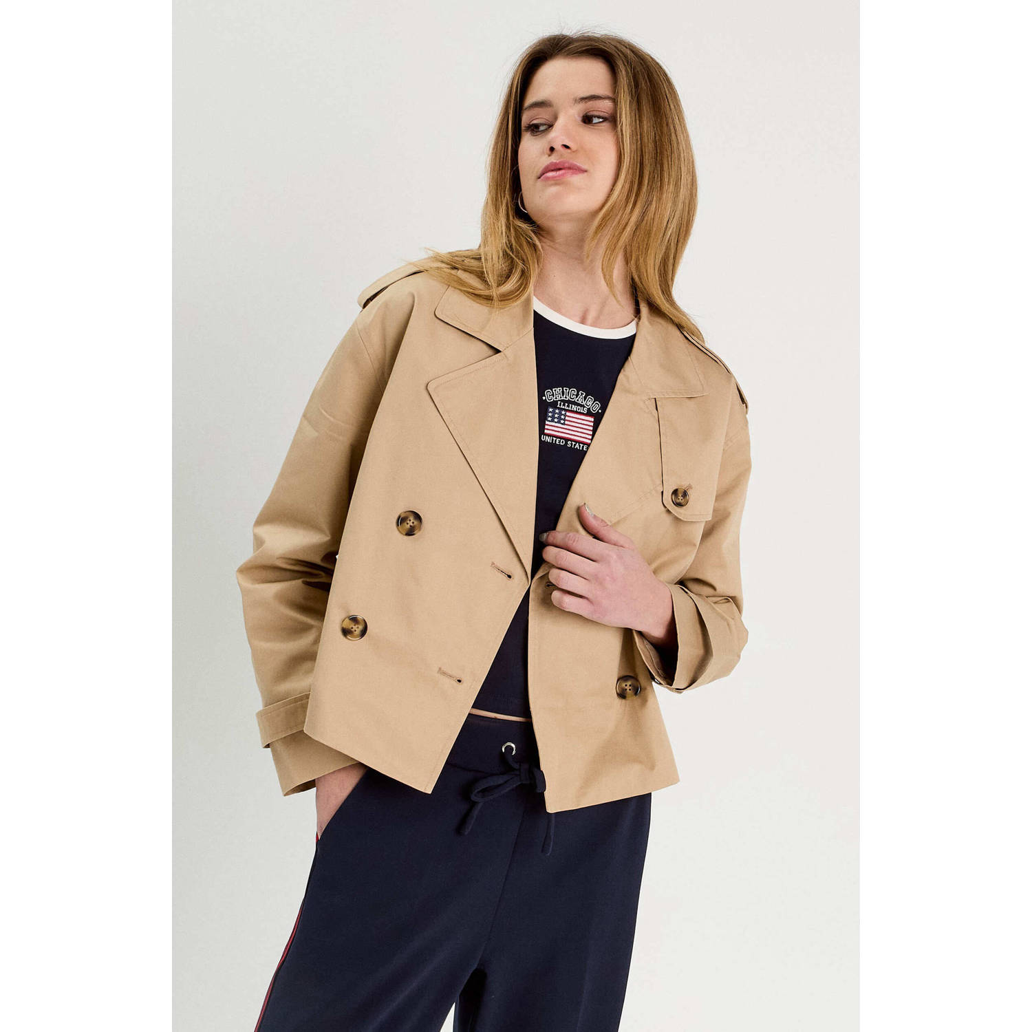 Cache trenchcoat beige