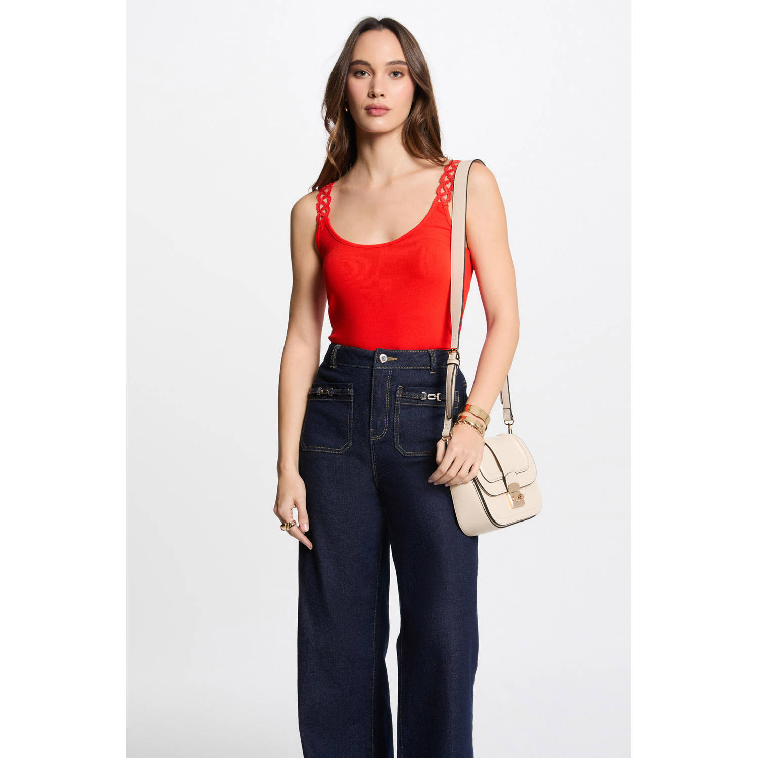 Morgan mouwloze top rood
