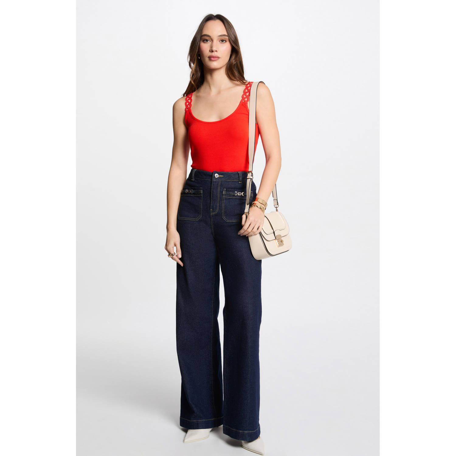 Morgan mouwloze top rood