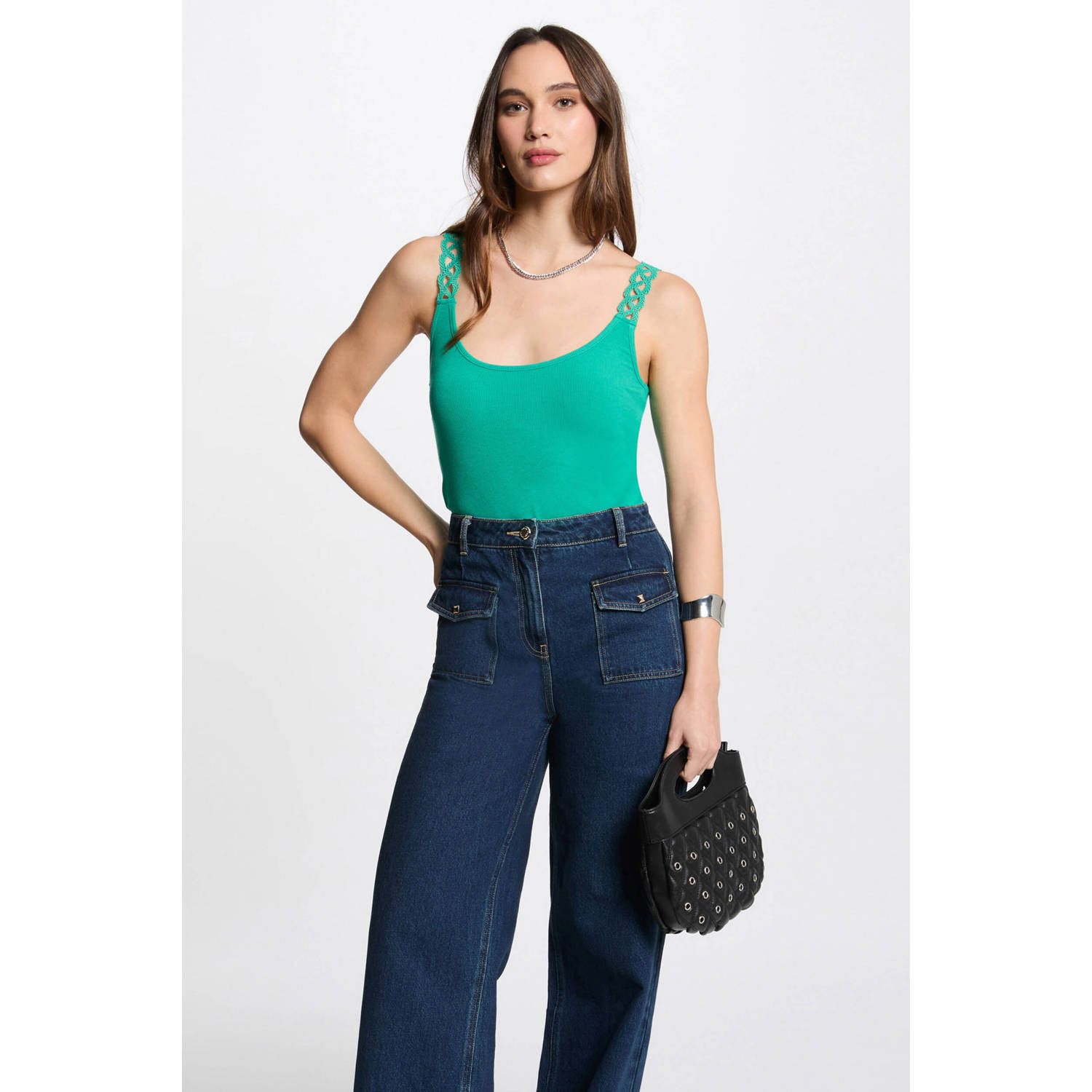 Morgan mouwloze top turquoise