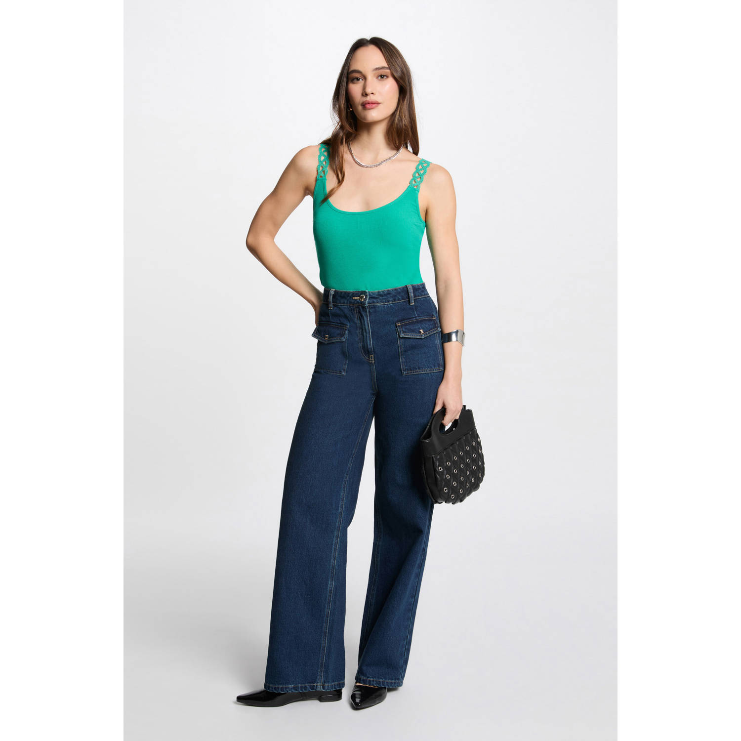 Morgan mouwloze top turquoise
