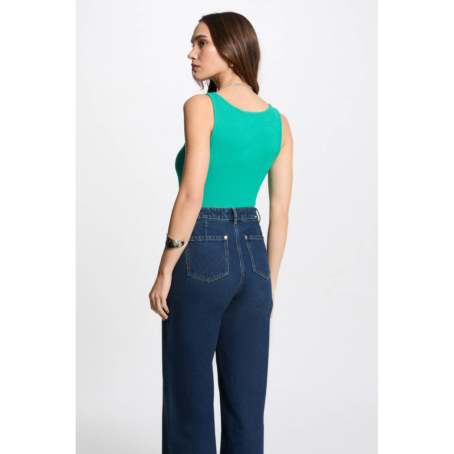 Morgan mouwloze top turquoise