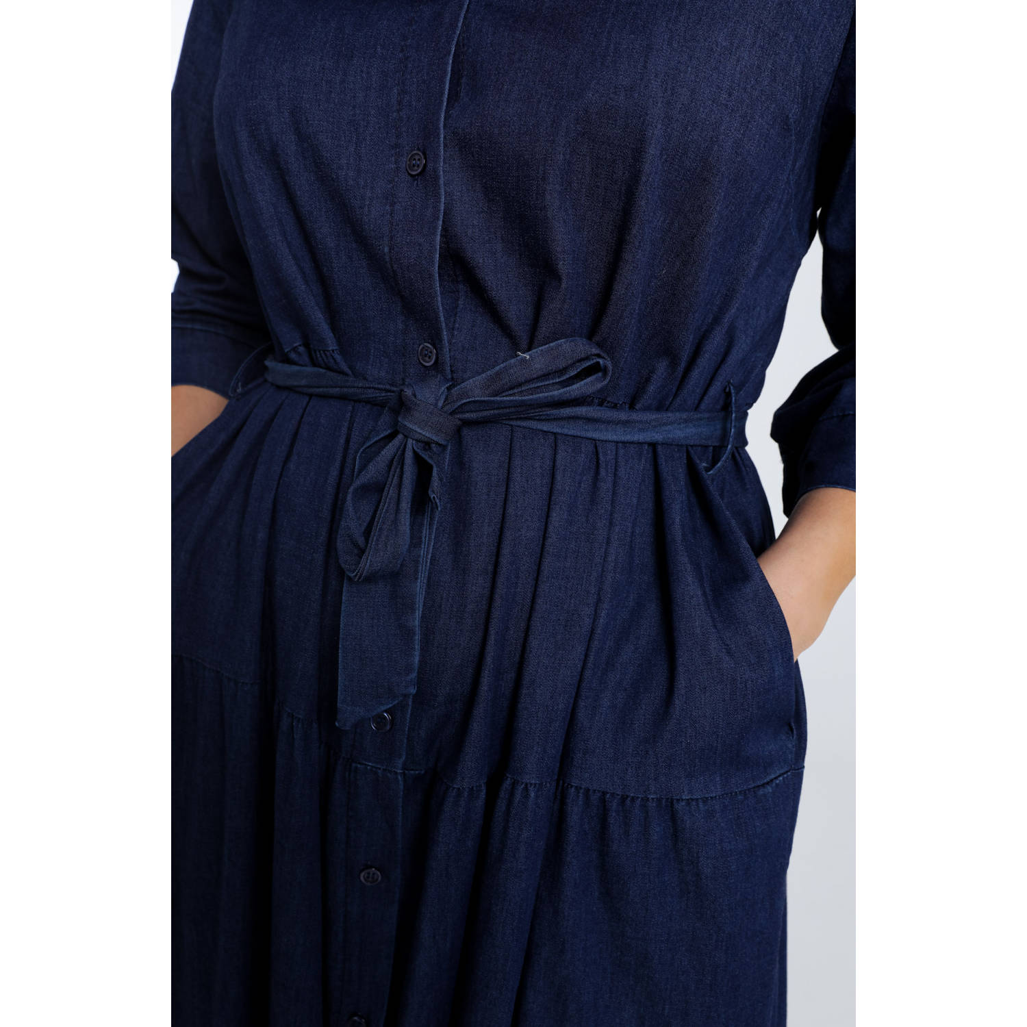 Paprika midi jurk blauw