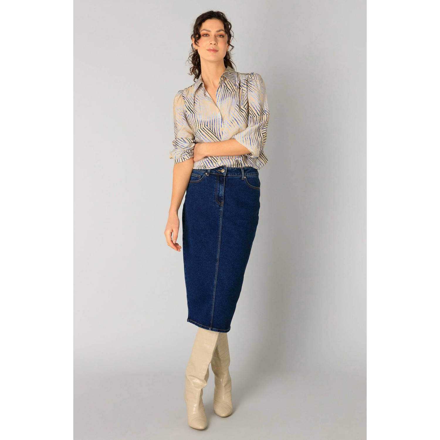 Yest spijkerrok dark blue denim