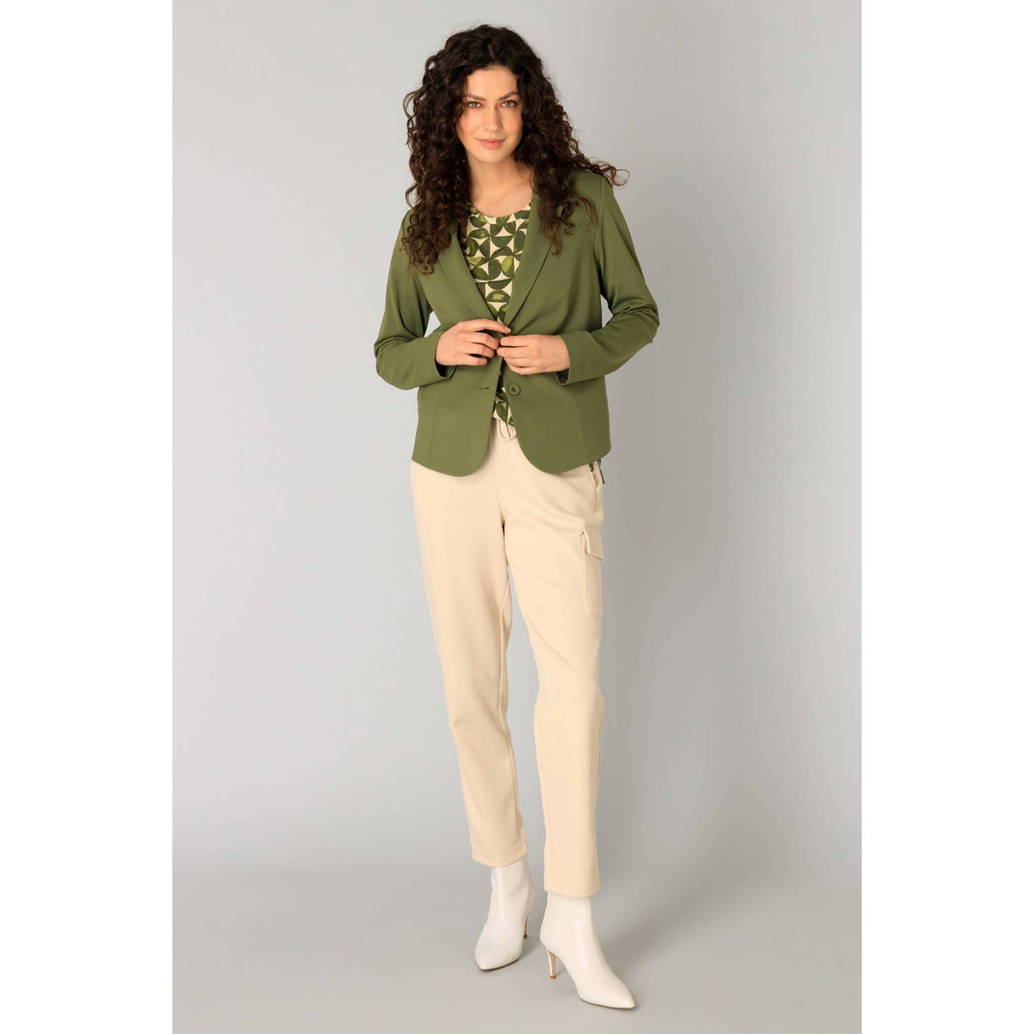 Yest getailleerde blazer donkergroen