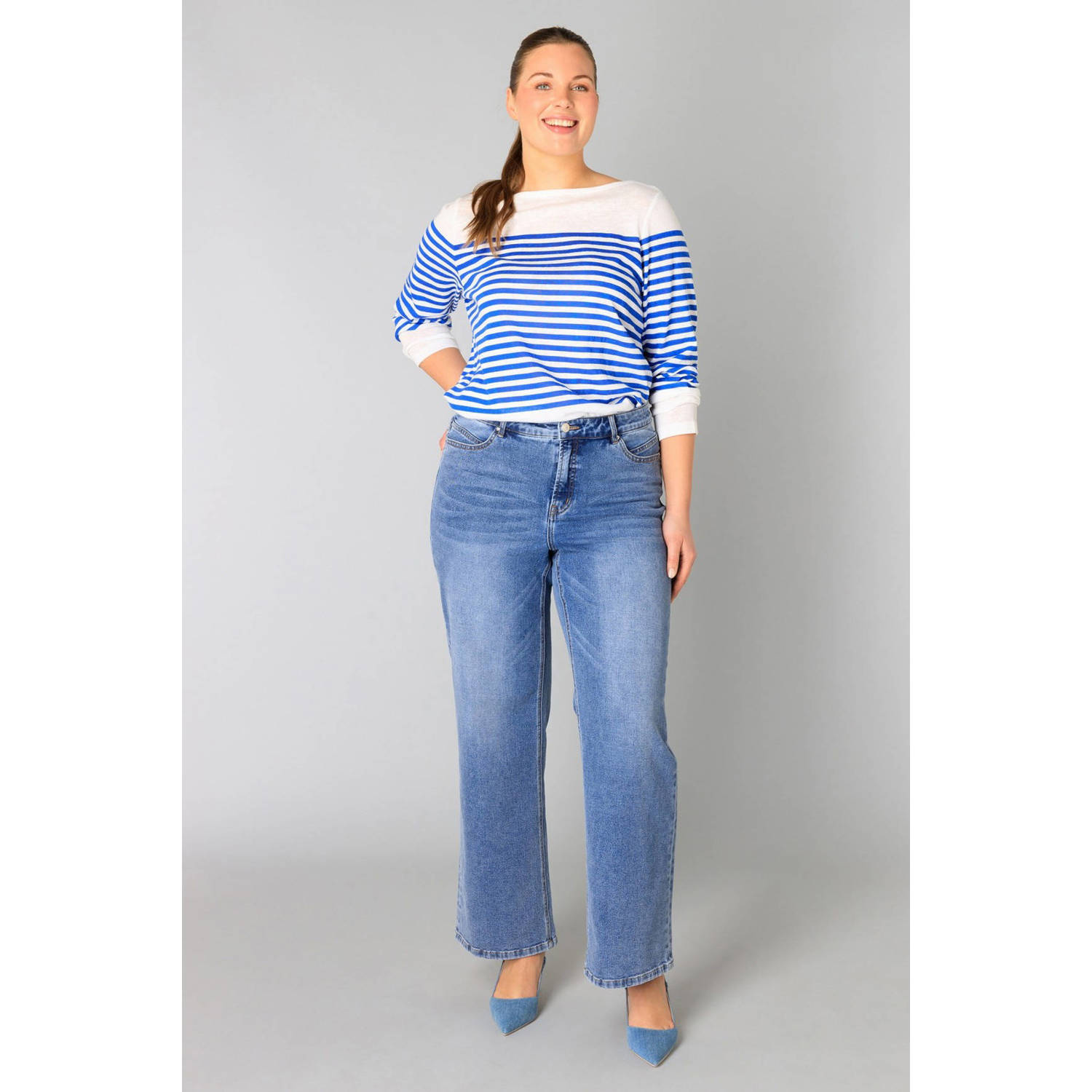 Yesta regular waist regular fit jeans medium blue denim