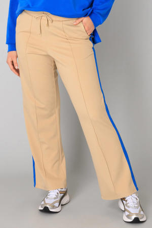 wide leg regular waist broek beige