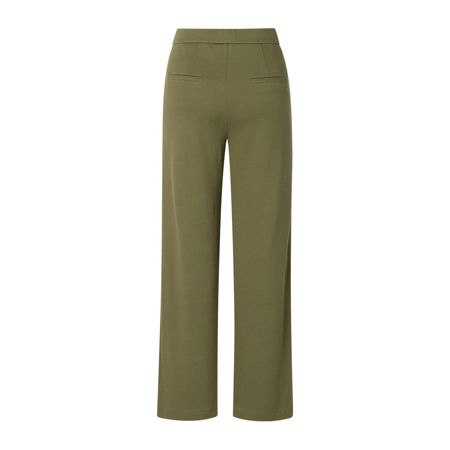 Yesta straight regular waist casual broek olijfgroen