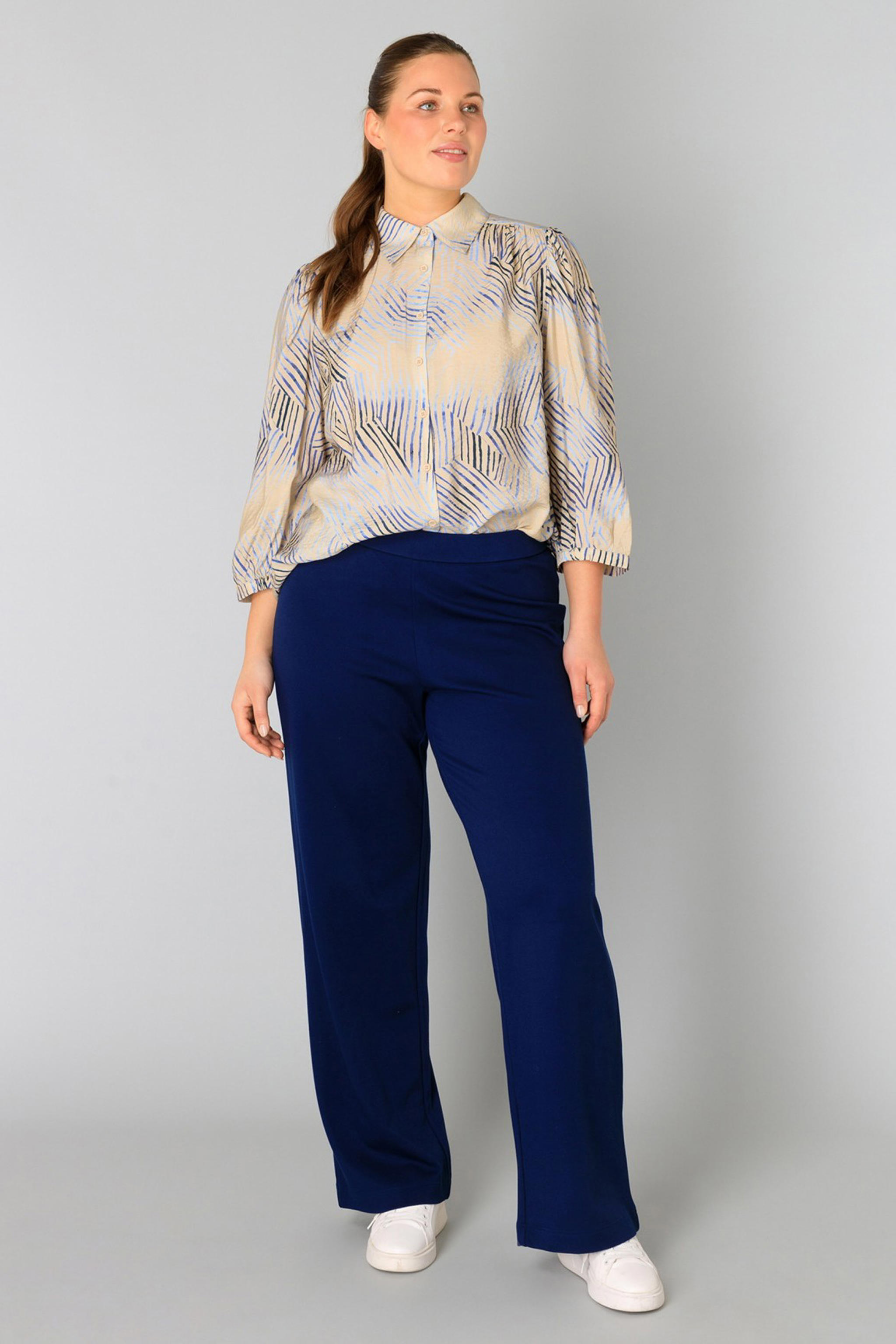 Yest wide leg high waist broek lichtgrijs