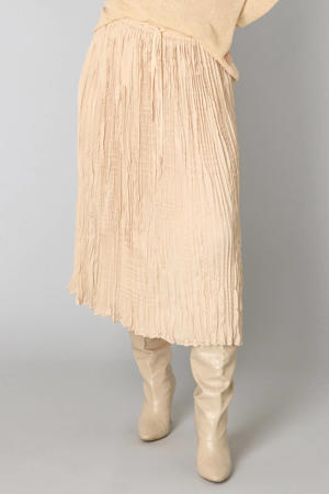 plissé rok beige