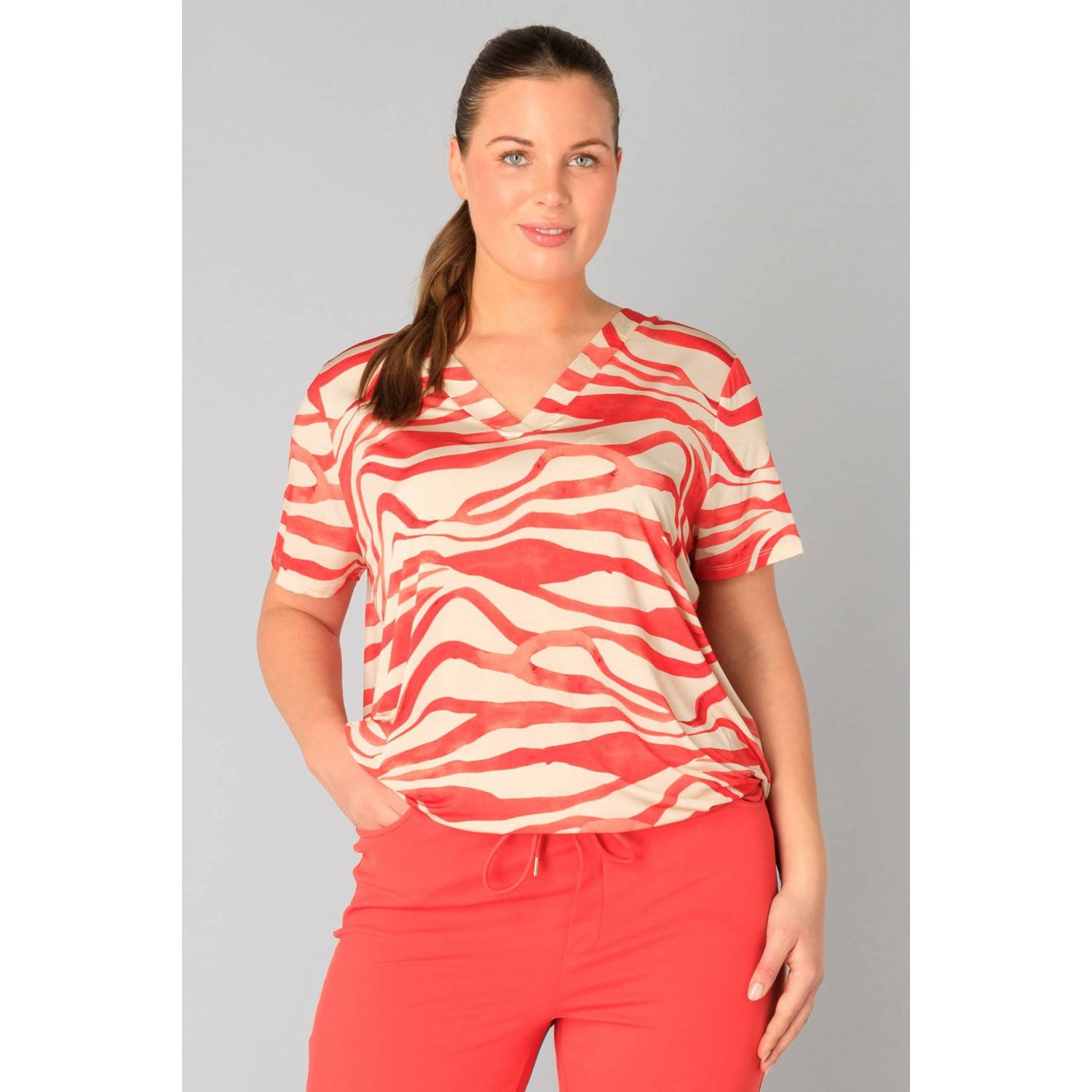 Yesta top koraalrood