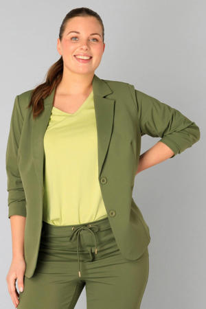 regular blazer olijfgroen