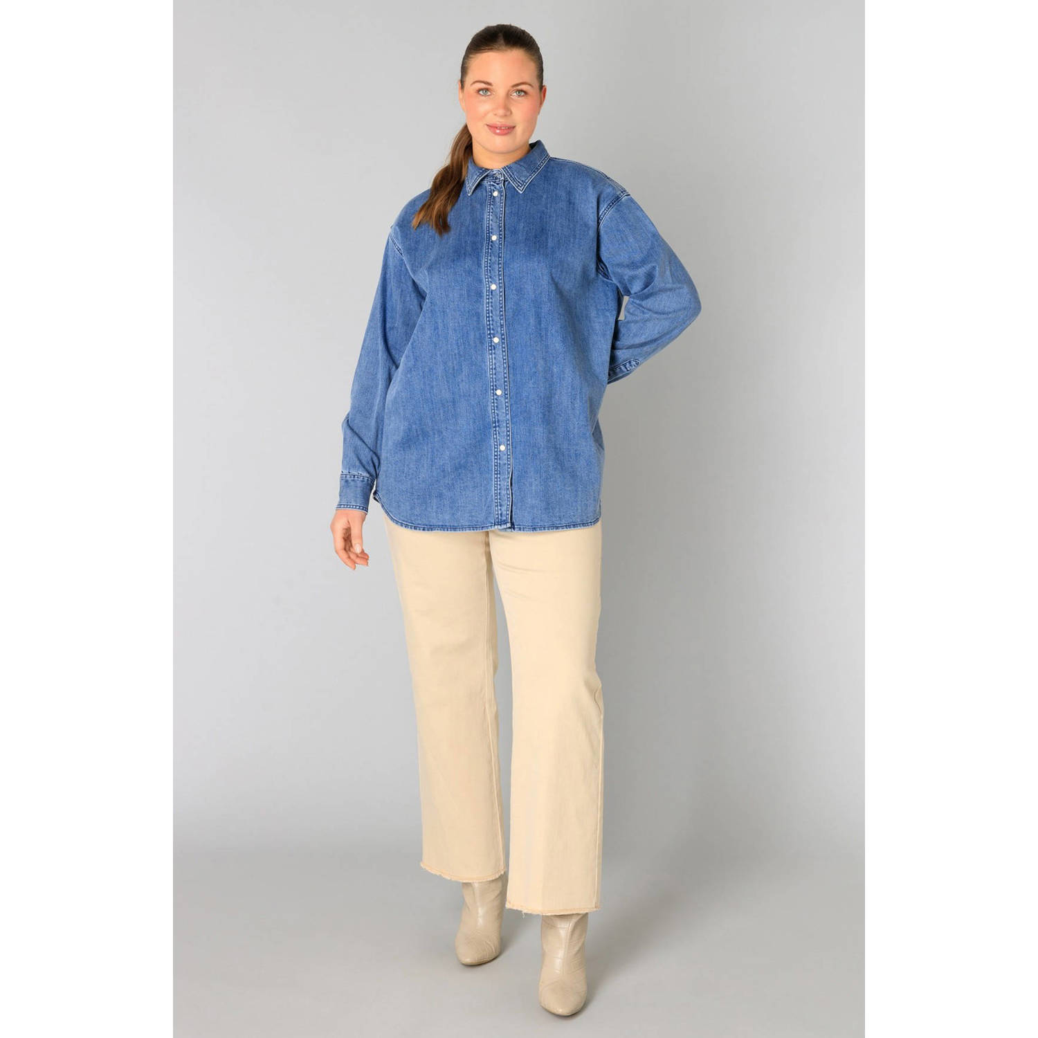 Yesta blouse medium blue denim
