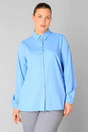 travelstof blouse lichtblauw