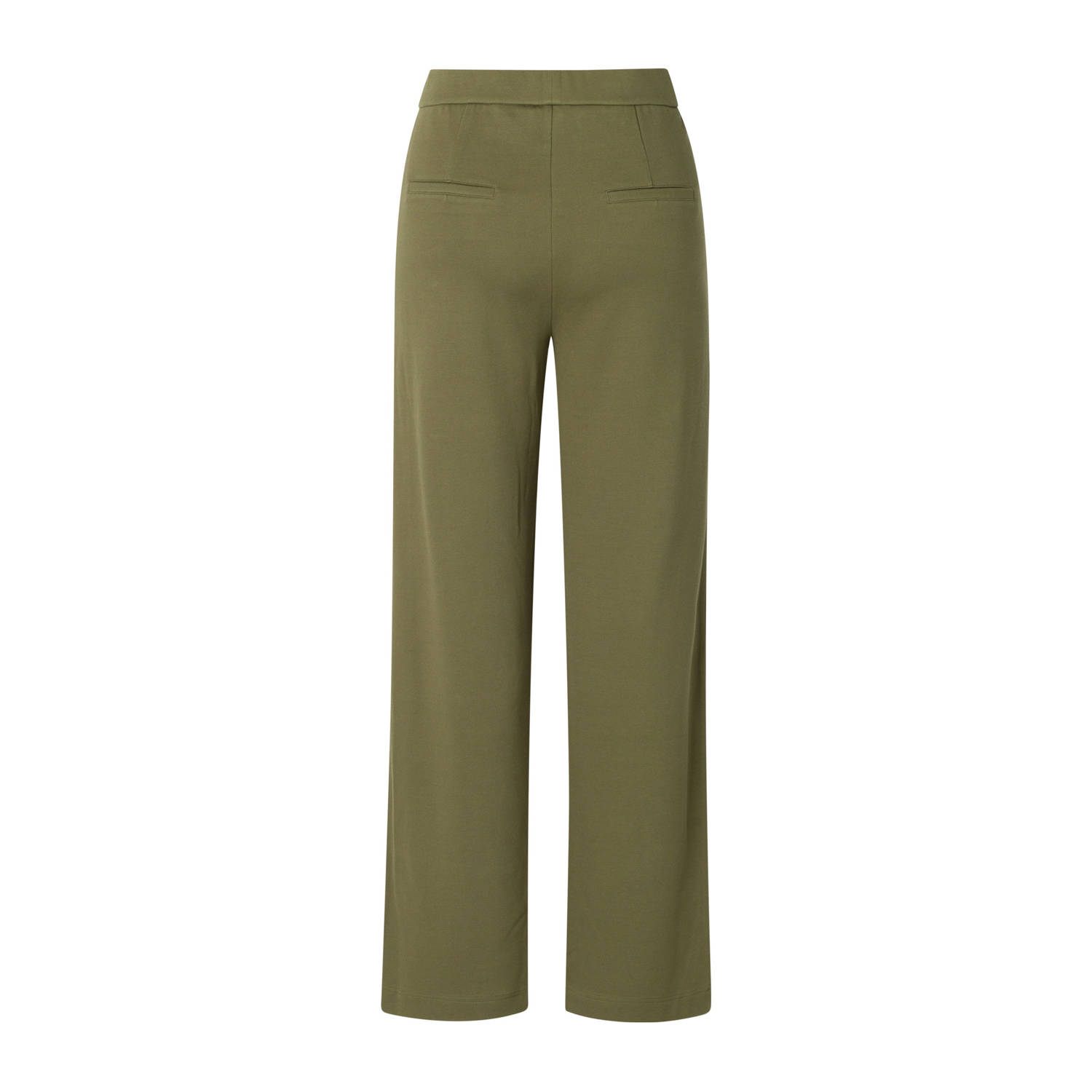 Yest wide leg regular waist broek kaki