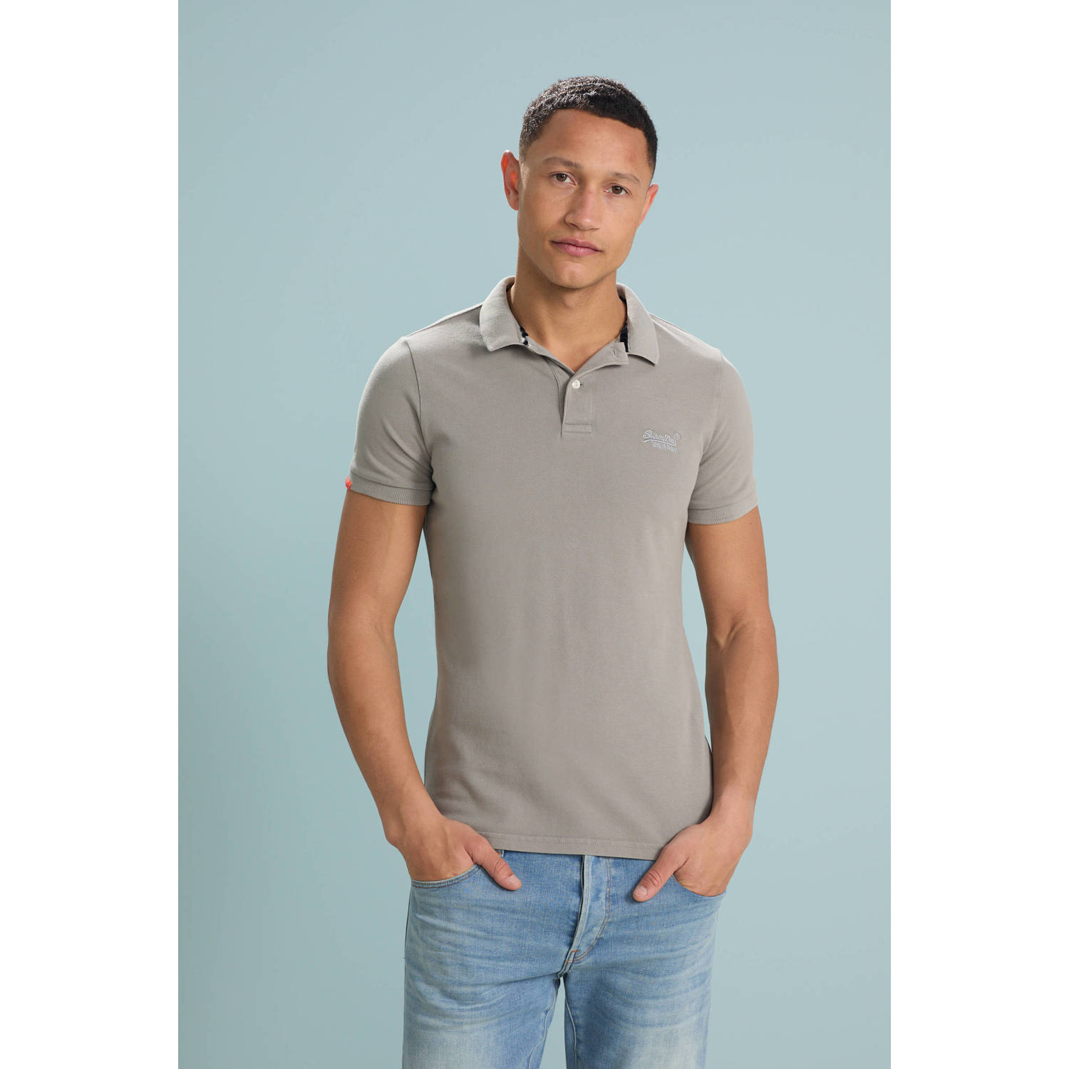 Superdry regular polo taupe