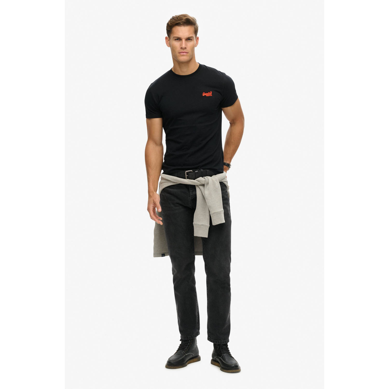 Superdry slim fit t-shirt zwart