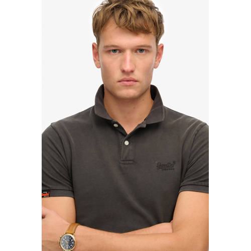 Superdry regular polo antraciet afbeelding