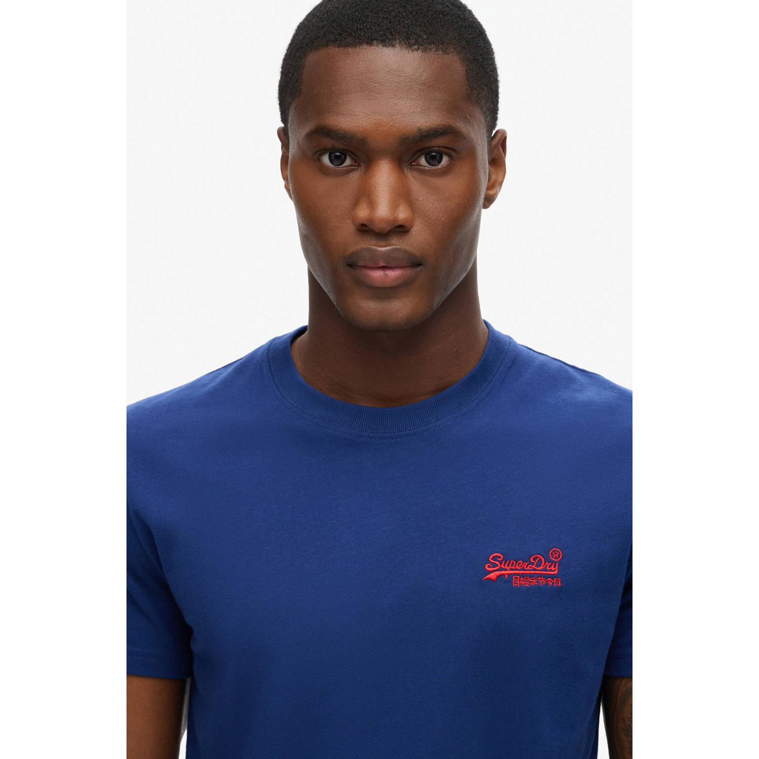 Superdry slim fit t-shirt donkerblauw