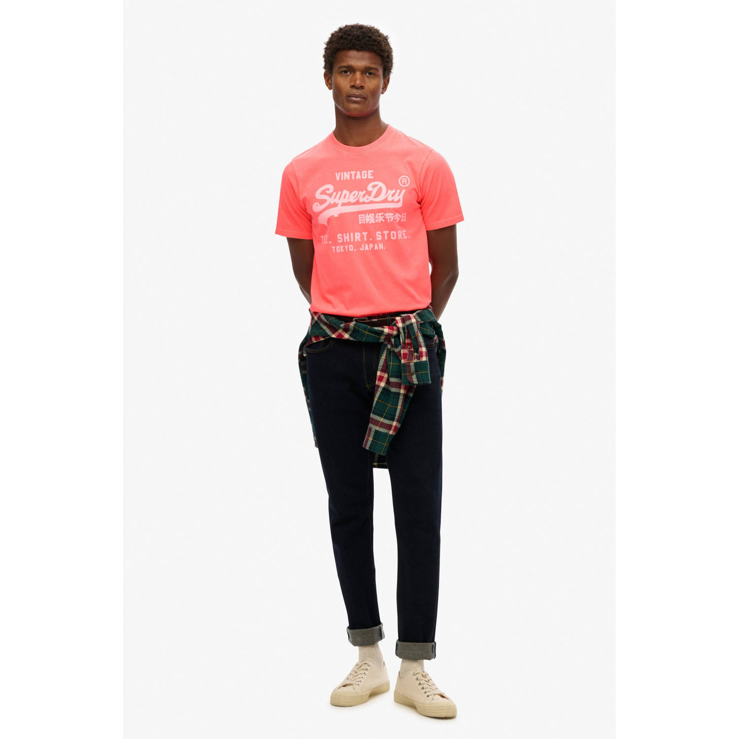 Superdry T-shirt koraalrood