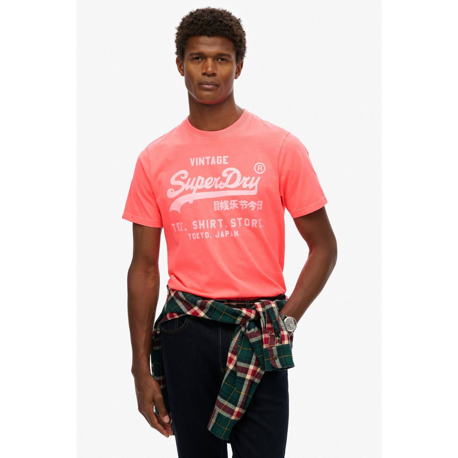 Superdry T-shirt koraalrood
